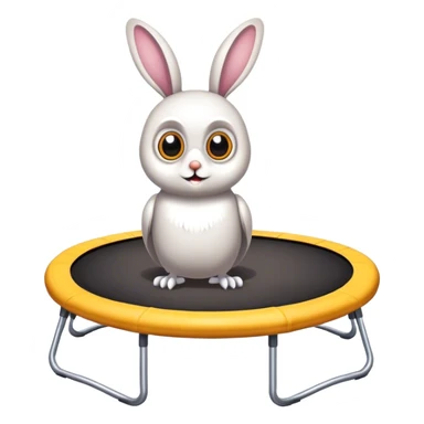 trampoline with rabbit and owl sticker