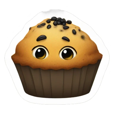 Muffin with small black seed sticker