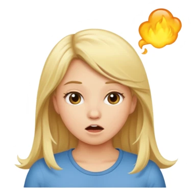 Blonde hair girl farting sticker