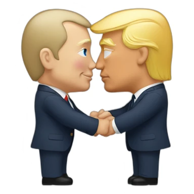 trump-and-putin-kissing,-lgbtq+ friendly, positivity, inclusiveness sticker
