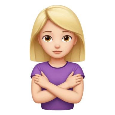 arms crossed around neck girl emoji  sticker