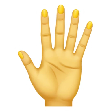 hand needs not be deformed.  NORMAL yellow hand holding up 4 fingers sticker