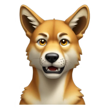 Angry Dingo in profile with his body sticker