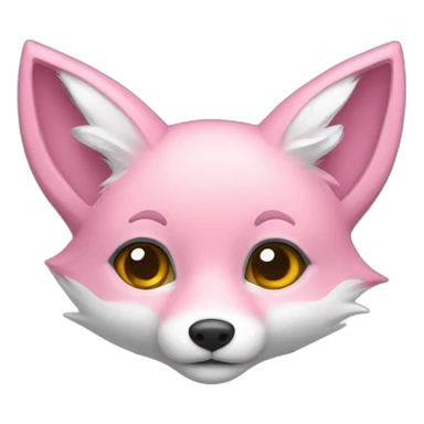 half light blue half pink fox sticker