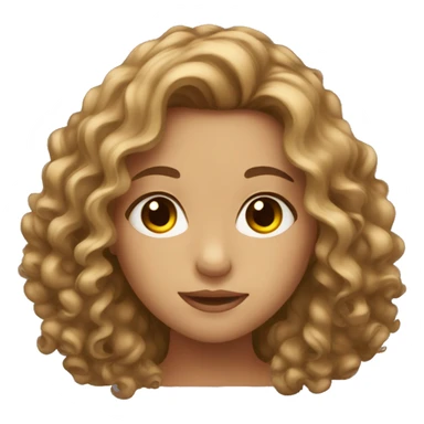 girl with brown eyes and brown curly long hair sticker