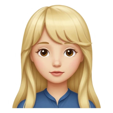 Girl long flowing blonde hair With BANGS sticker