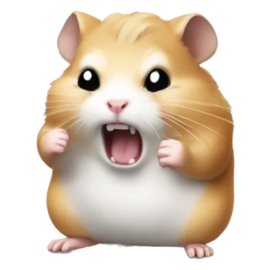 Very angry hamster with fist balled up sticker