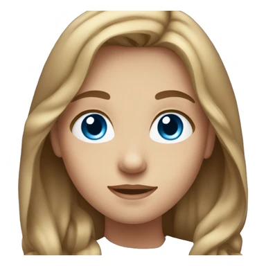 A girl with long light brown hair and blue eyes sticker