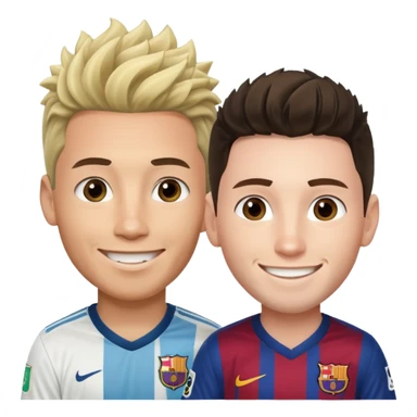 Prime noodle hair ronaldo and prime 2012 messi Smiling in one Photo  sticker