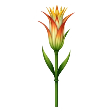 single Torch Lily flower, straight stem sticker