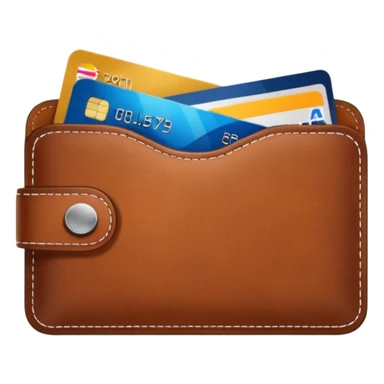 portefeuille marron avec billet et carte bancaire sticker