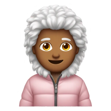 A fluffy light pink jacket sticker