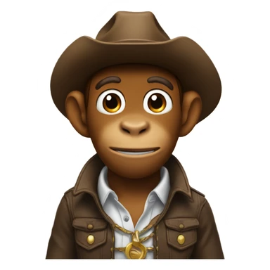 Monkey with a cow boy hat sticker