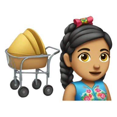 Mexican girl with walker sticker