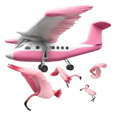 Flamingo flying in a air plane sticker