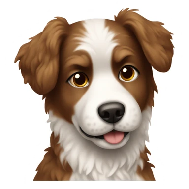 Brat brown and white fluffy dog  sticker