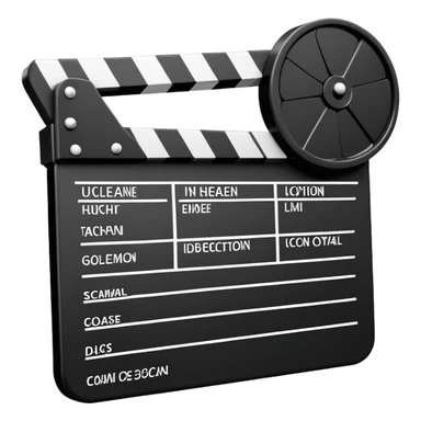 ultra simplified movie clapper with rectangular shapes at 45 degree angle, stripped of all details, pure geometric sticker