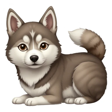 Sable Husky and dark Brown-grey tabby cat sticker