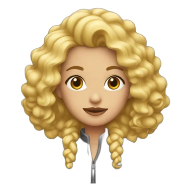 Mujer rubia pelo rizado sticker