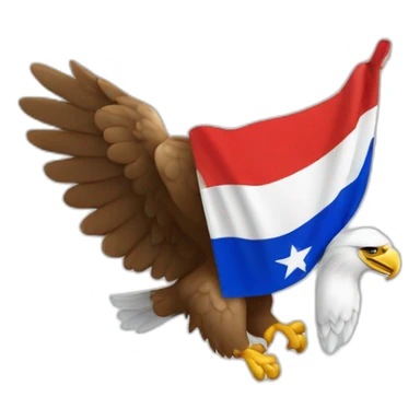 Aigle qui tien a sa patte un drapeau de l'Amérique sticker