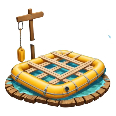 A raft underwater sticker