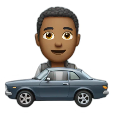 Men with car sticker