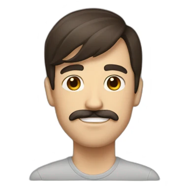 brunette with mustache skinny tall guy sticker