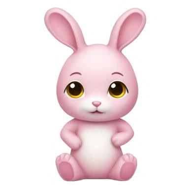 pastel pink rabbit doll sticker