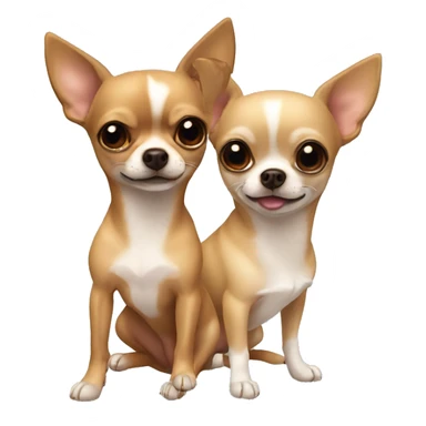 Two chihuahuas, one beige, the other brown sticker