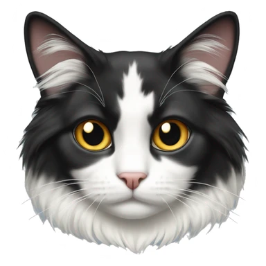 black-and-white cat domestic long-haired sticker