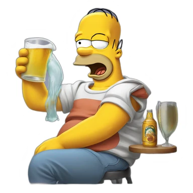 Homer Simpson drinking sticker