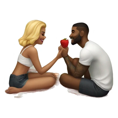 Romantic picnic date for beautiful tattooed couple sticker