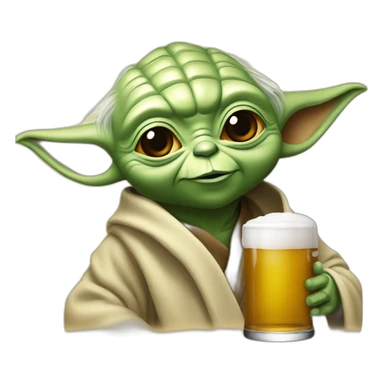 yoda qui boit une biere sticker
