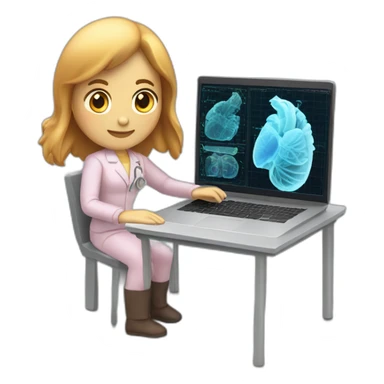 Biomedical-Engineer-studying-hologram-3d-model-of-breast sticker