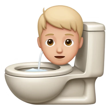 person with head in toilet bowl sticker