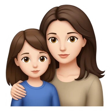 mother and daughter with brunette hair sticker