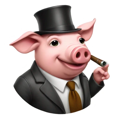 pig smoking a pipe sticker
