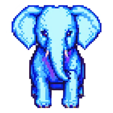 retro and blocky elephant pixel art sticker