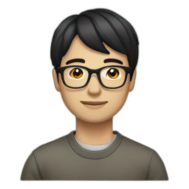 man-glasses-shortblackhair-kind-Chinese-smalleyes sticker