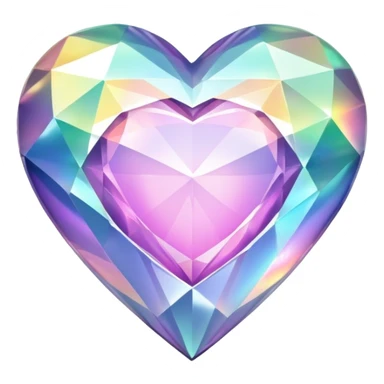 Iridescent beautiful Diamond heart glowing shining  sticker