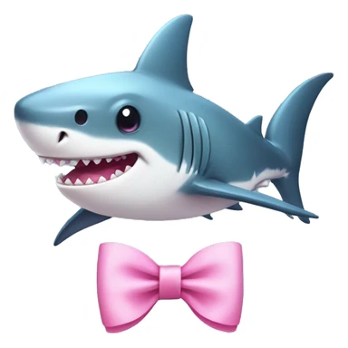 Shark with cute pink bow  sticker