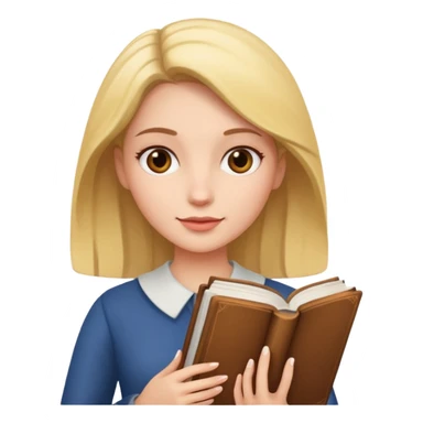 책 들고 있는 여자 sticker