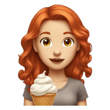 redhead girl brown ice cream face sticker