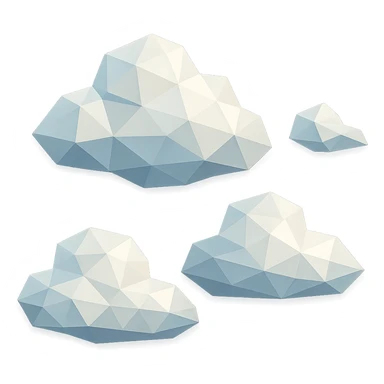 polygonal low-poly clouds with geometric shapes sticker