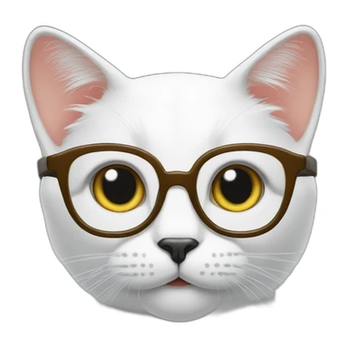 cat with nerd glasses and finger pointed up sticker