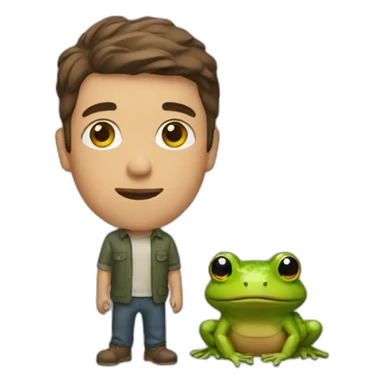 man with a toad sticker