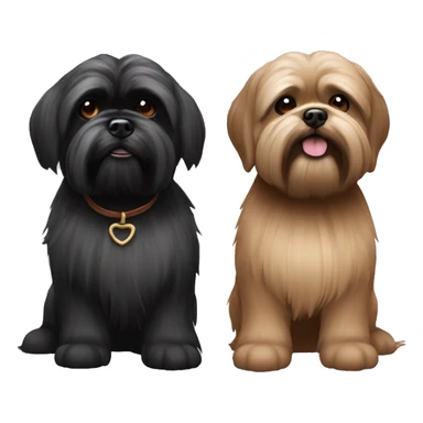 one Lhassa apso marron and the other balck Lhassa apso sticker