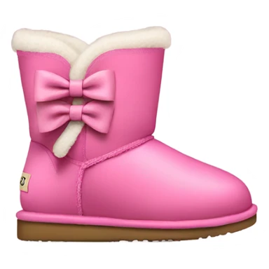 Pink Uggs boots with bows on the back sticker