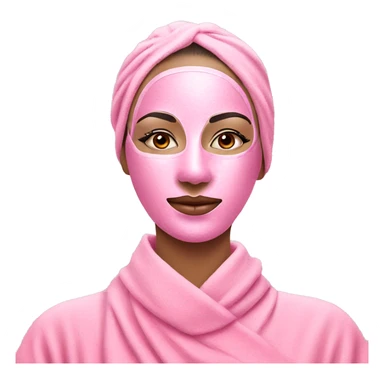 Lady with pink face mask spa beauty full face relaxing sticker
