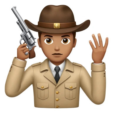 Person holding revolver to head sticker